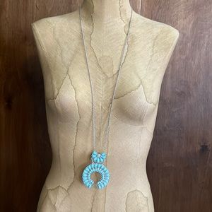Sunfaded turquoise pendant necklace